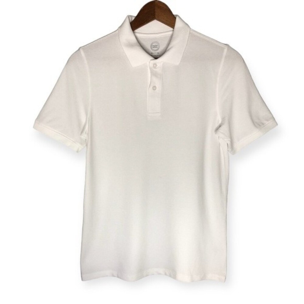 Wonder Nation Boys White Short Sleeve Polo Shirt